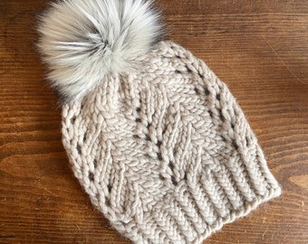 KNITTING PATTERN: Fern Lace Beanie