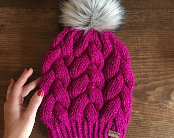 PATRÓN DE TEJIDO: Gorro de ochos trenzado