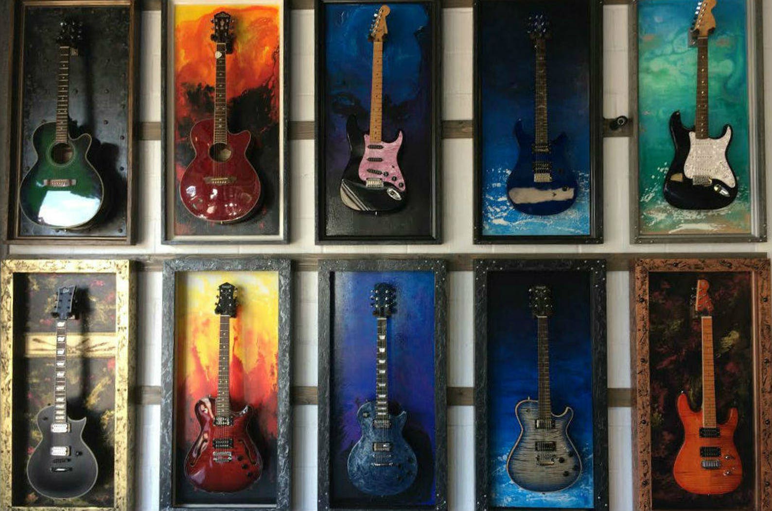 Guitar Display Frame or Case hands Without Shadows Etsy