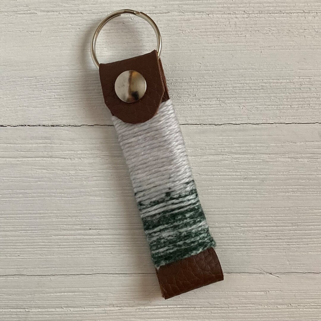 Leather Keychain Soft Keychain Yarn Keychain Keychain for Women Leather ...