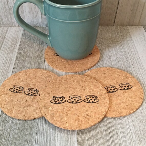 Coaster Set Cork Coaster Set Drink Coasters Coasters for Etsy