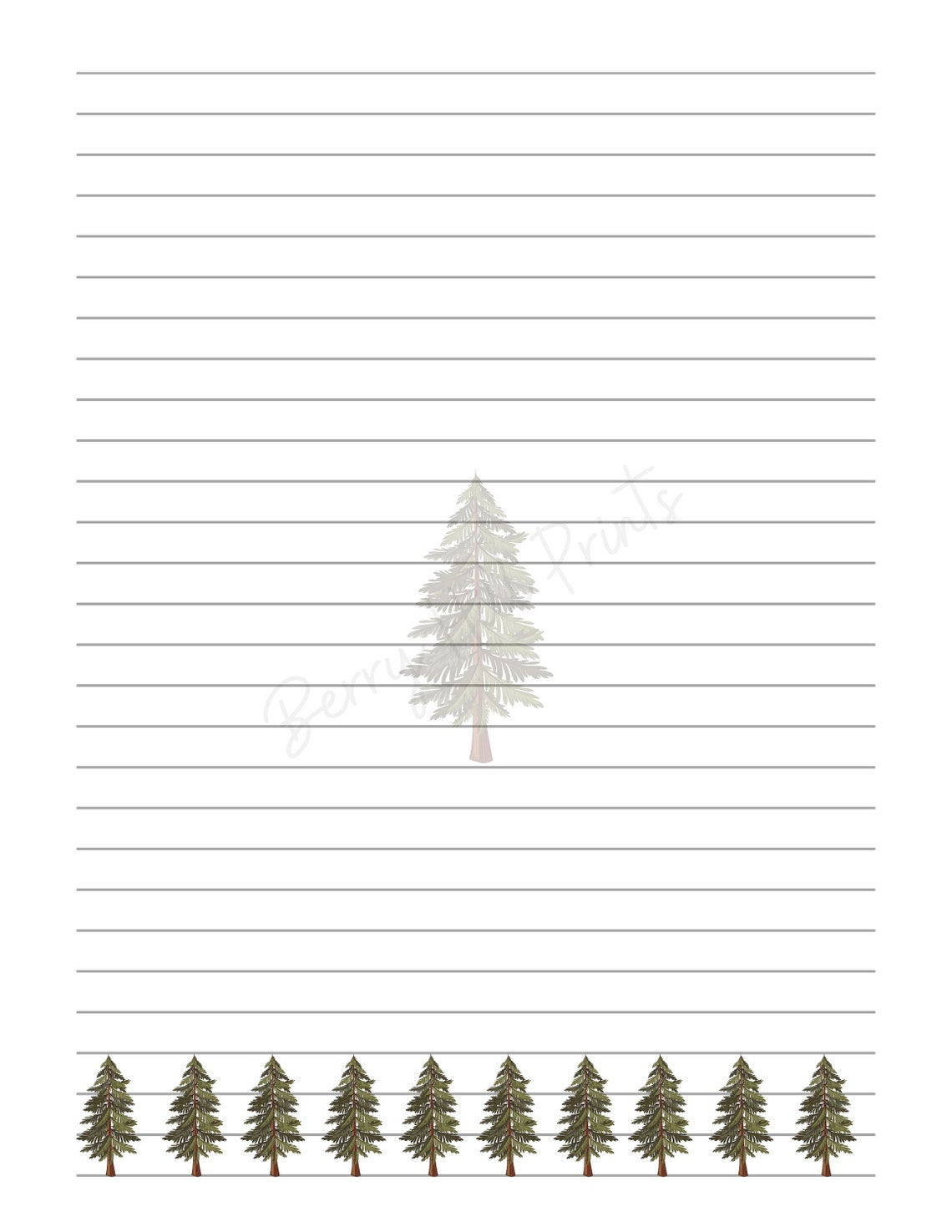 Tree Stationary Stationary Printable Stationary | Etsy