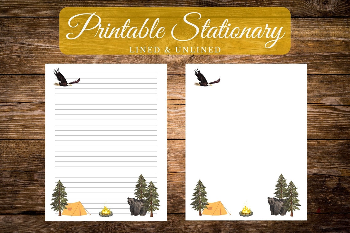 Camp Stationary Camp Printable Printable Stationary - Etsy