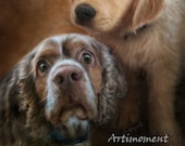 Custom Portrait, Custom Pet Portrait, Golden Retriever Cocker Painting, Custom Pet Painting, Drawing Painting From a Photo,Digital Download