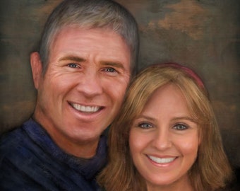 Custom Couple Portrait, Custom Family Portrait, Digital Portrait, Grandparents Commission,Anniversary, Valentines day Gift