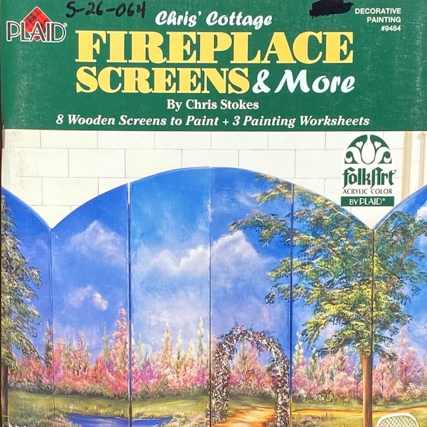 Fireplace Screens & More By Chris Stokes ©1999 Plaid #9484 - 8 Wooden Screens To Paint - Decorative Tole Patterns Designs - FolkArt® Acrylic