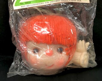 Darice 4/" Yarn Hair Plastic Doll Head Orange