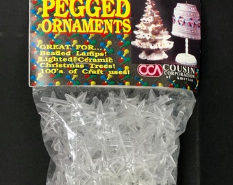 Red Star 3/" Plastic Christmas Tree Ceramic NIP Replacement Ceramic Trees