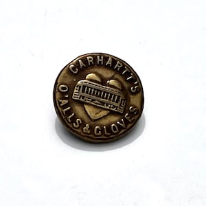 Antique Brass Carhartt Overalls Button - Wobble Shank
