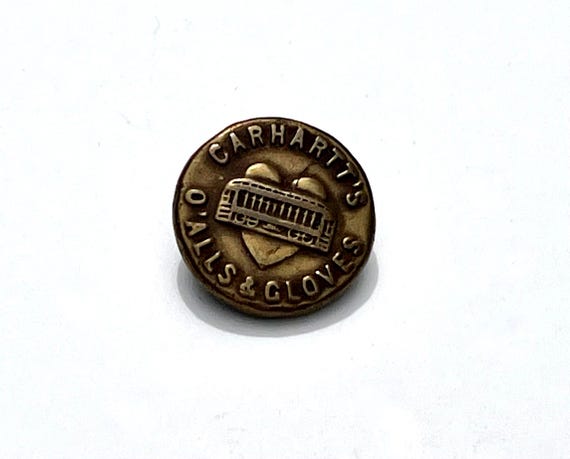 Antique Brass Carhartt Overalls Button - Wobble Shank