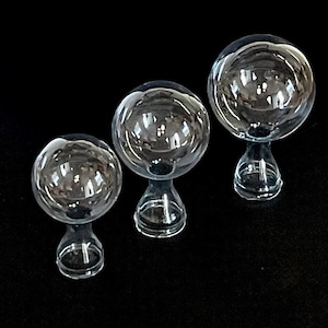 Transparent Glass Globe 2 Sizes - Hollow Sphere - Empty Clear Bottle - Breakable Mold - Round Ball Ornament - Craft Supply Materials