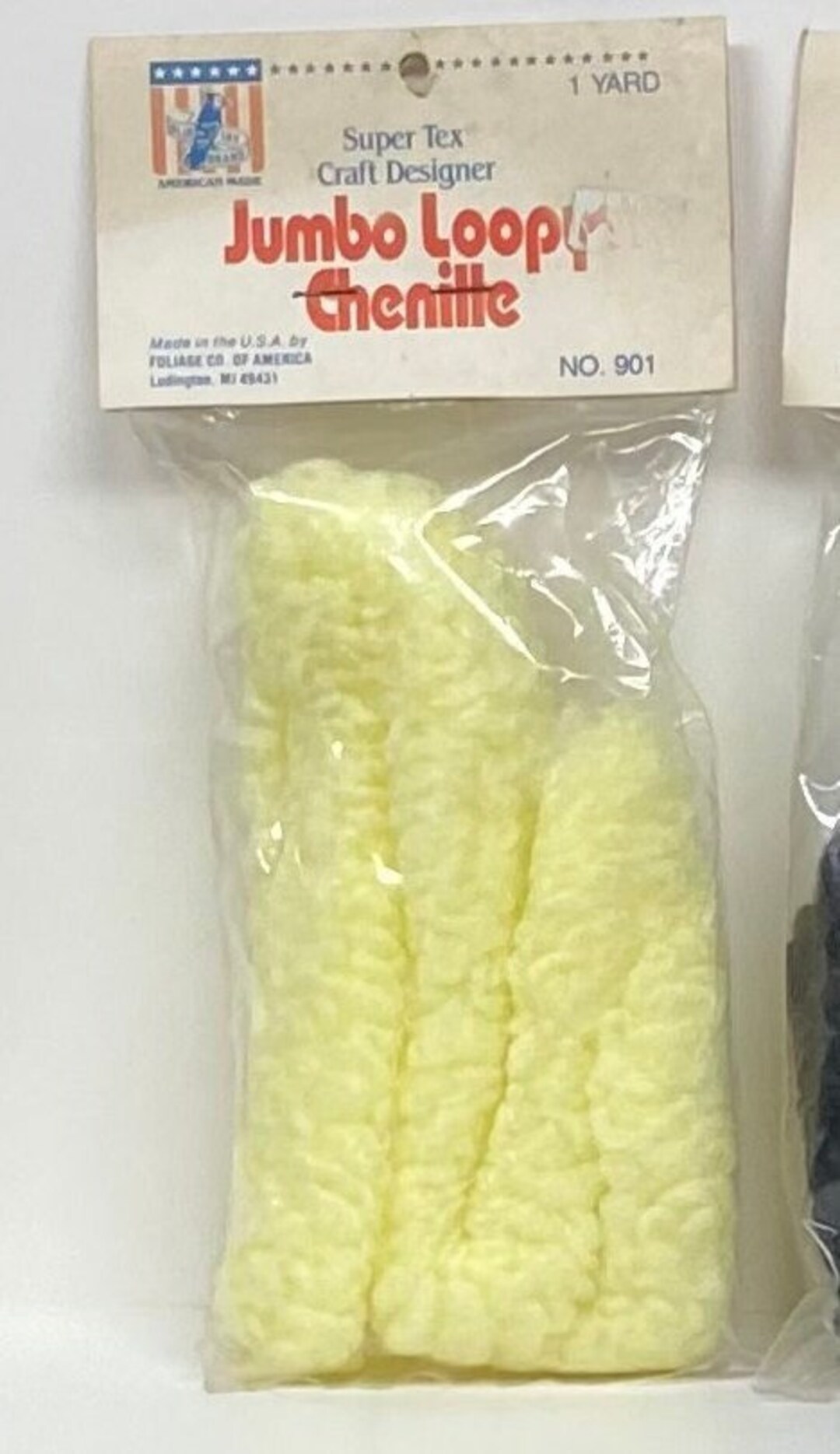 1 Yard Super Tex© Light Yellow Jumbo Loopy© Chenille D. Jay Products