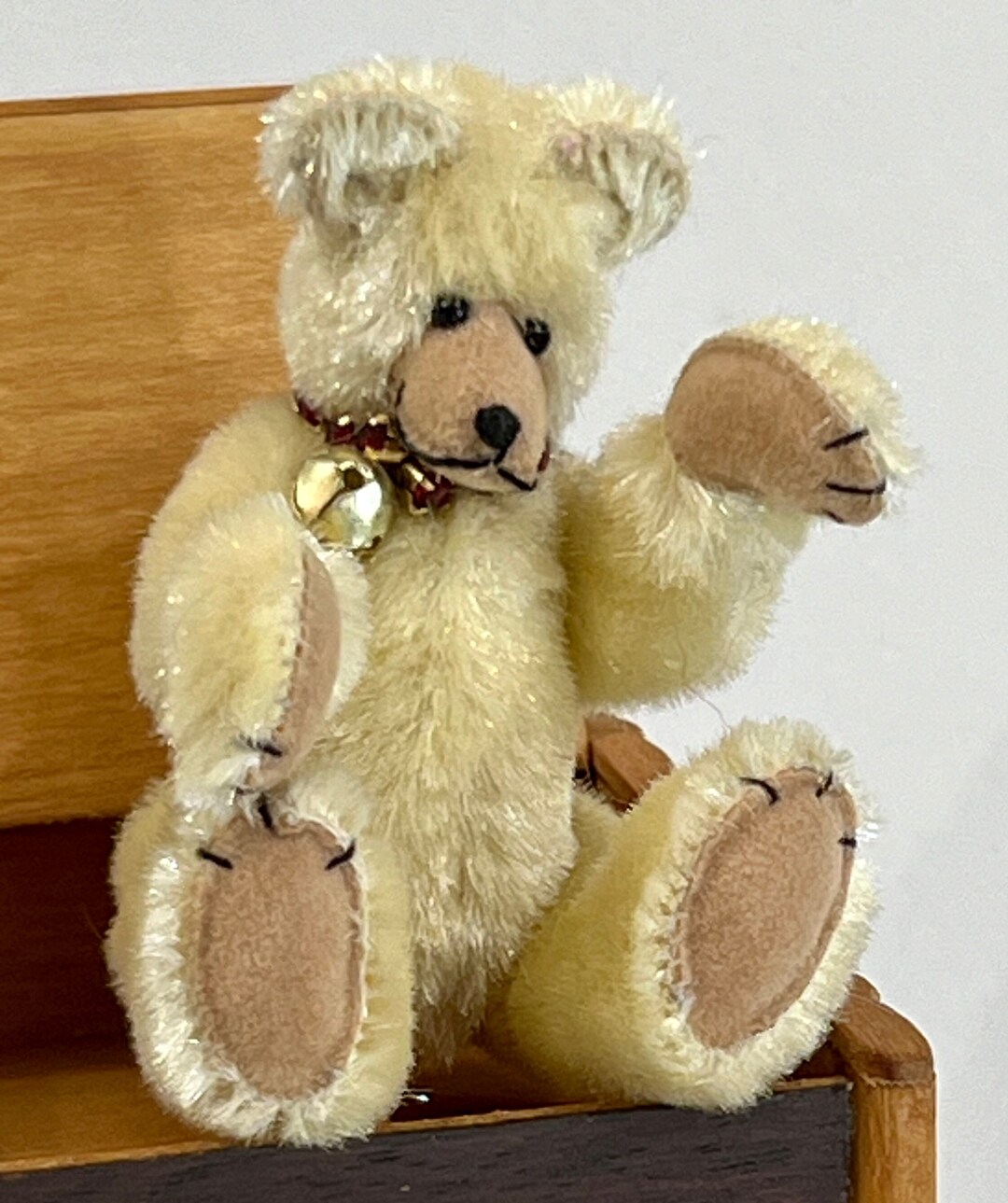 2.75” Handmade Artisan Miniature Jointed Polar Bear - Helen Morris