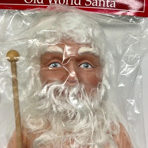 15” Old World Santa Claus Doll #9584 Mistletoe Memories™ - ©1998 Fibre Craft®  Crochet Pattern #2007 Included - Vintage Christmas Sewing