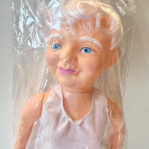 13” Mrs. Claus Music Box Standing Doll ©1992 Fibre-Craft® No. 3203 - New Old Stock - Vintage Crochet Sewing Doll Christmas Craft Supplies