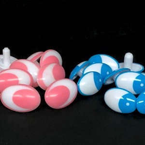 Oval Plastic Safety Eyes: Pink or Blue, Zims Japan (30mm/25mm)