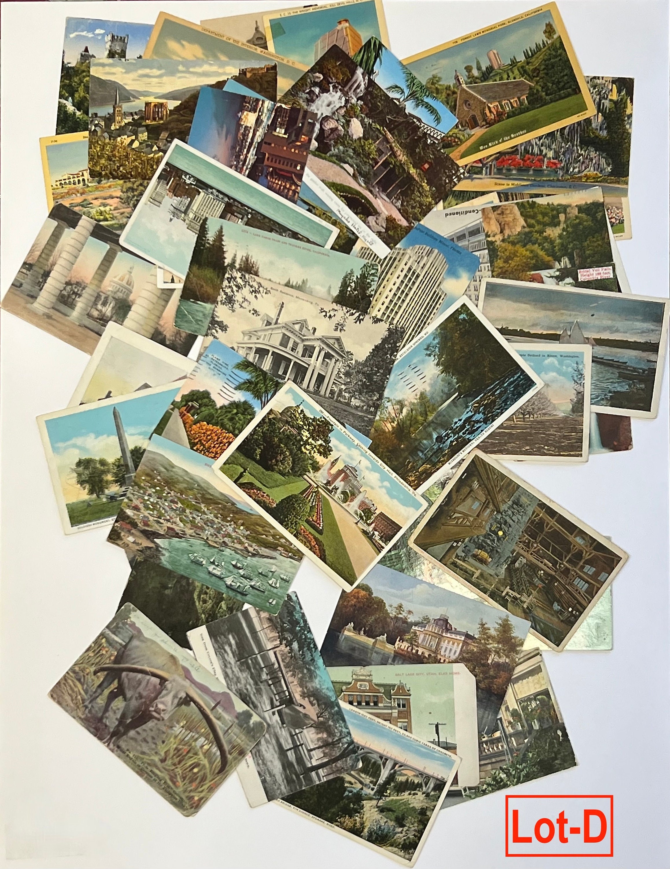 Vintage Travel Postcard Lot: Used Stamps, Foreign Ephemera (1900s