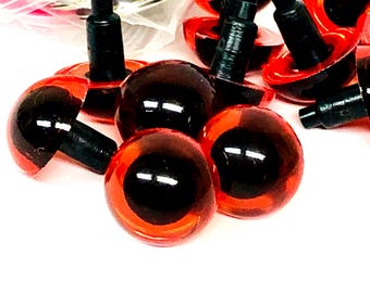 15mm Acrylic Amber Animal Safety Eyes - Teddy Bear Doll Craft/Supply - 36 Pcs