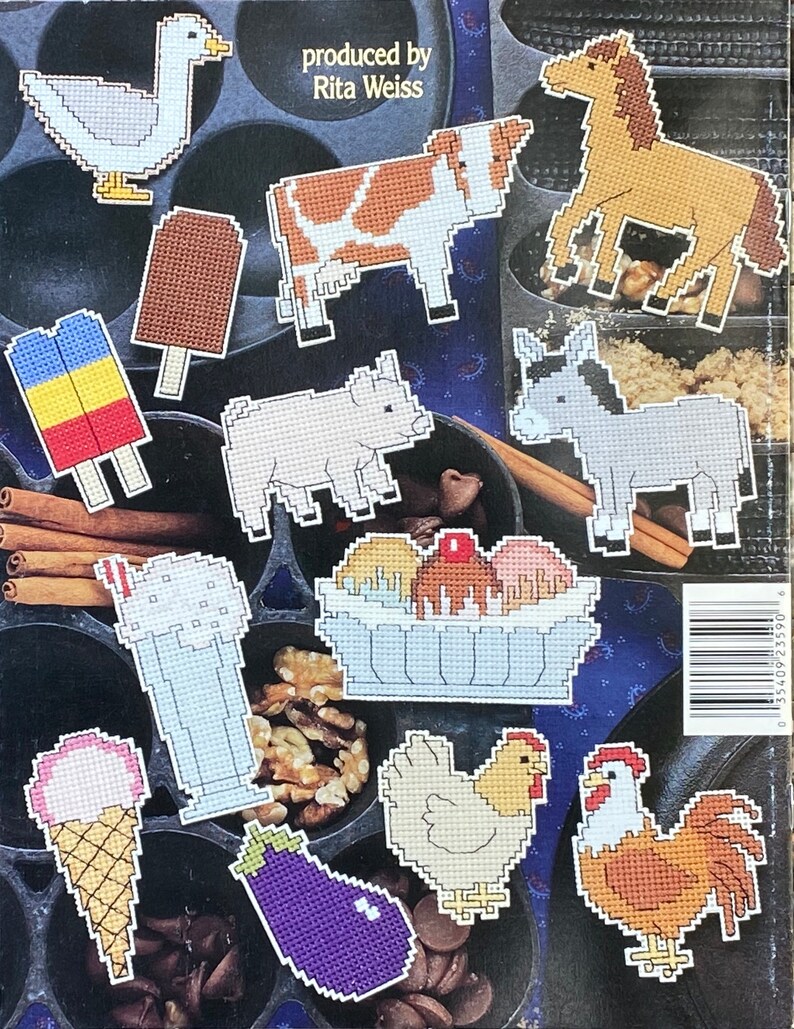 Kitchen Magnets 3590 Cross Stitch On Perforated Paper By Jamie Leigh Vintage Sewing Pattern From American School Of Needlework Crochet Sewing Fiber Startfi Io