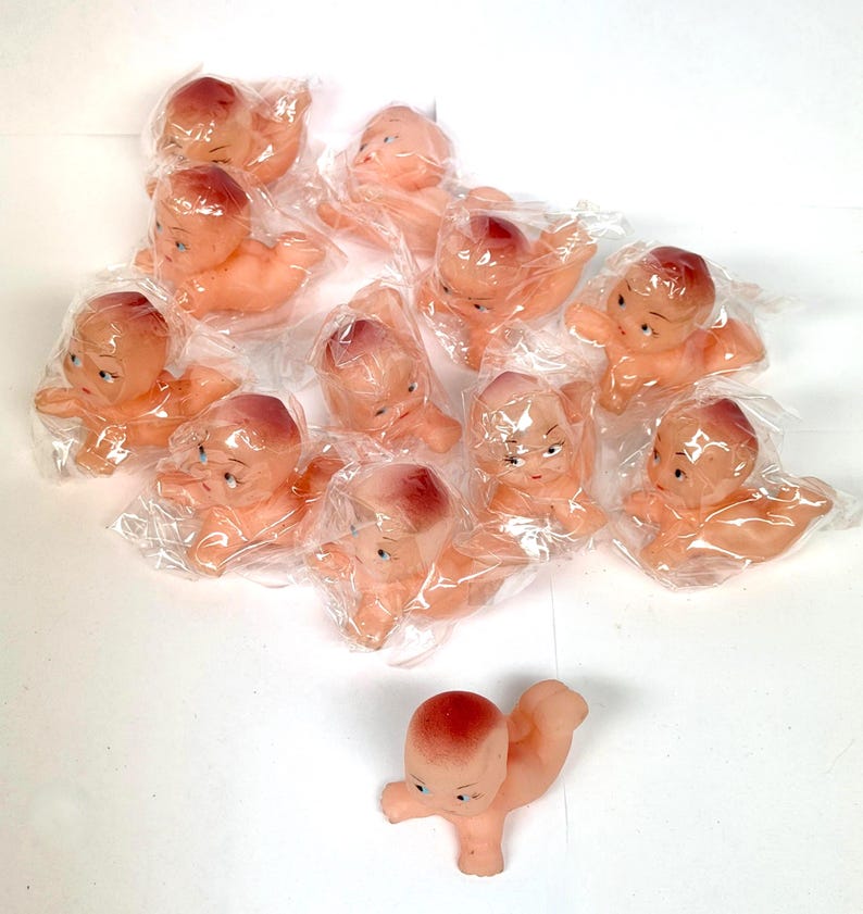 1 Inch Baby Dolls X 12 - Tummy Time Kewpie Style Soft Plastic/rubber - Etsy