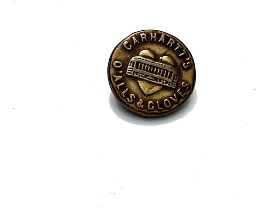 Antique Brass Carhartt Overalls Button - Wobble Shank