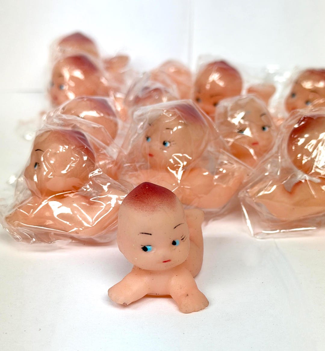 1 Inch Baby Dolls X 12 - Tummy Time Kewpie Style Soft Plastic/rubber - Etsy
