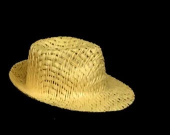 Miniature Straw Fedora Hats – Dick Tracy Style Doll Fashion Accessory (3 Count)