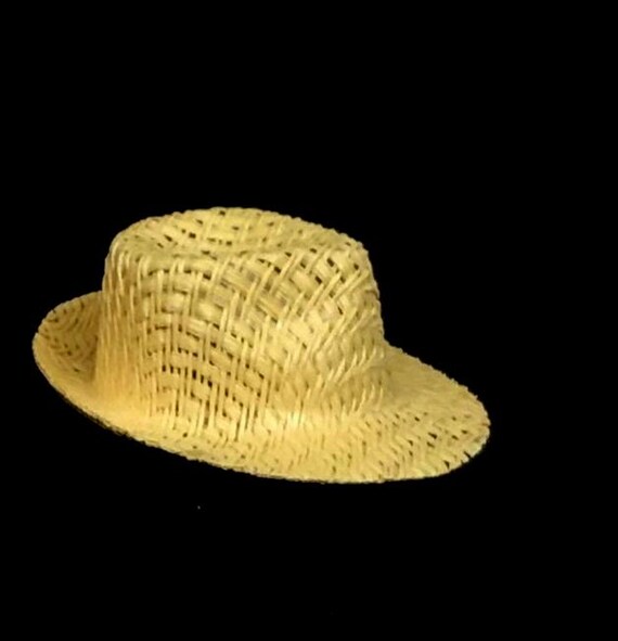 Miniature Straw Fedora Hats Dick Tracy Style Doll Fashion Hat