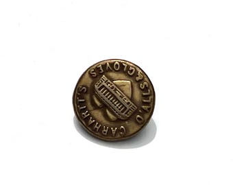 Antique Brass Carhartt Overalls Button - Wobble Shank