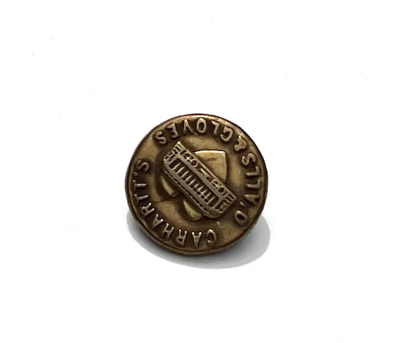 Antique Brass Carhartt Overalls Button - Wobble Shank