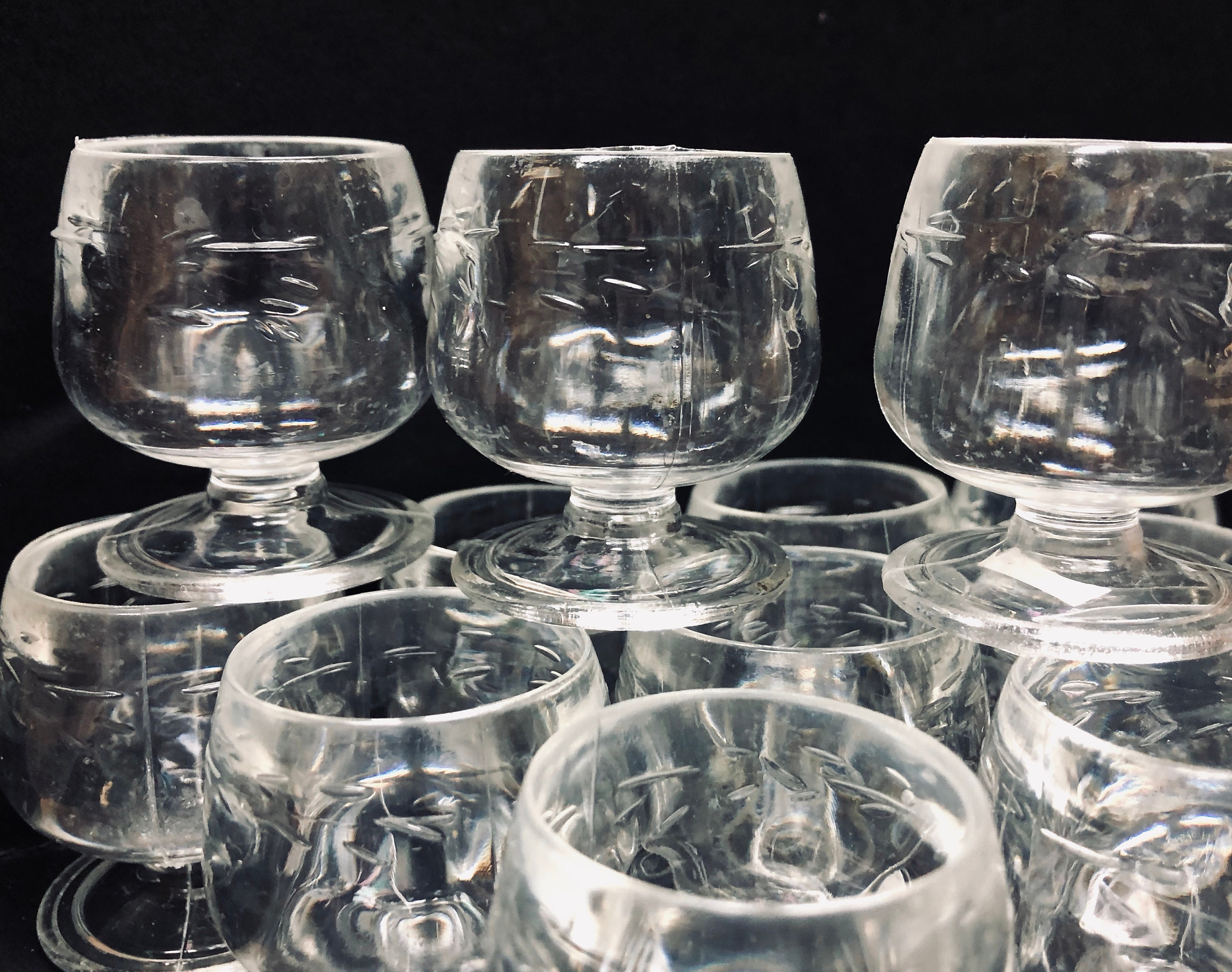 12 Miniature Clear Plastic Glasses Acrylic Barware Serving Etsy