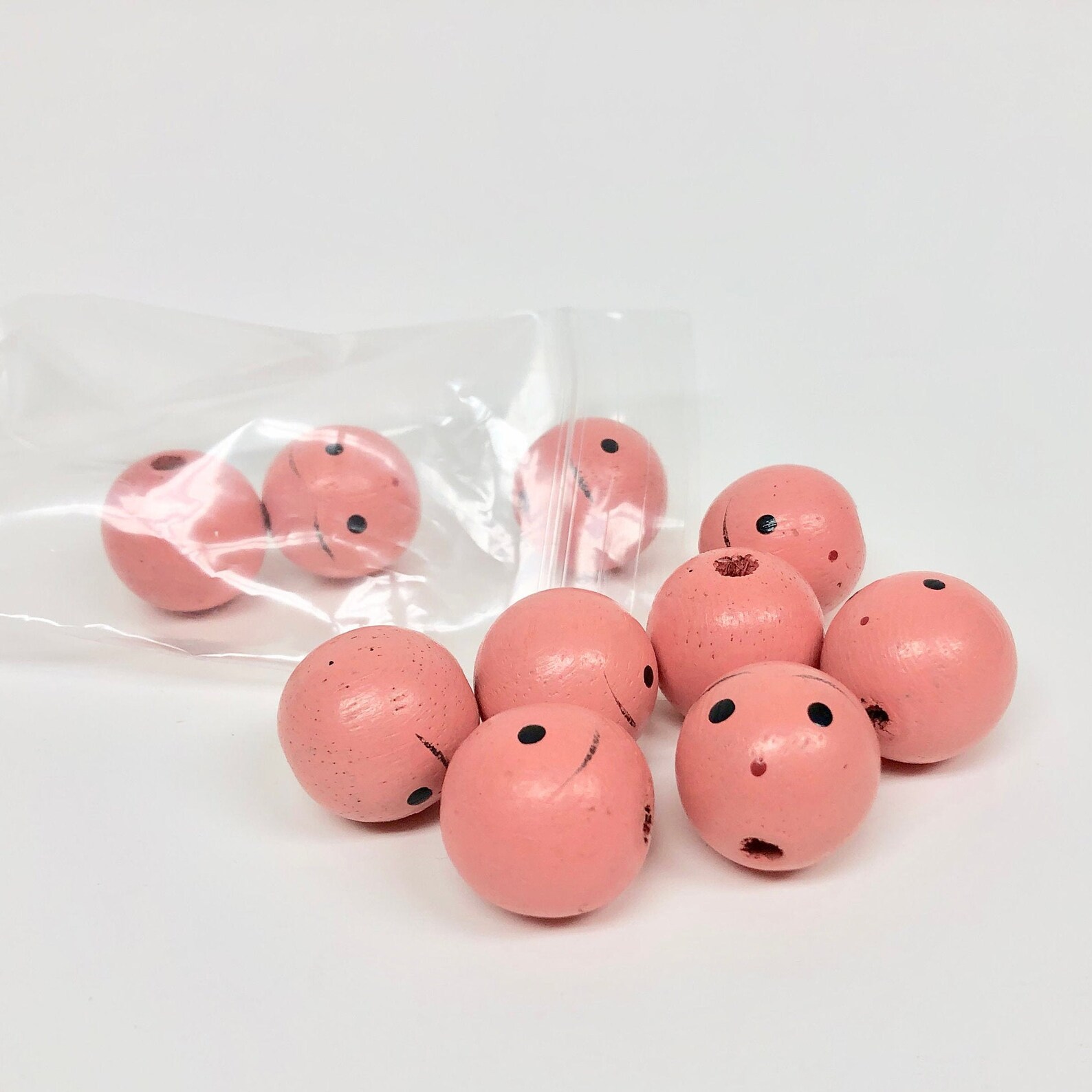 10 Painted Face 25mm Wooden Bead Heads Miniature Doll Thru Etsy