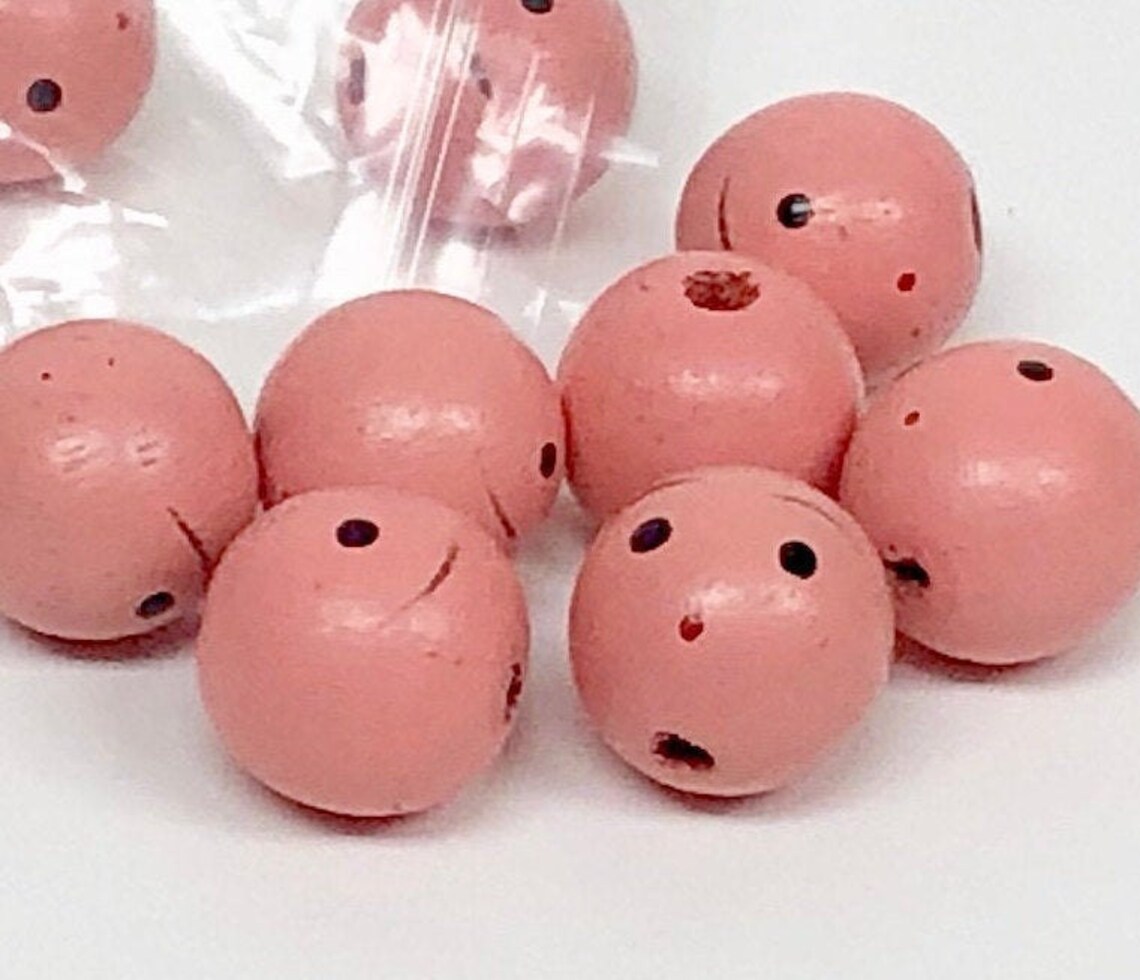 10 Painted Face 25mm Wooden Bead Heads Miniature Doll Thru Etsy