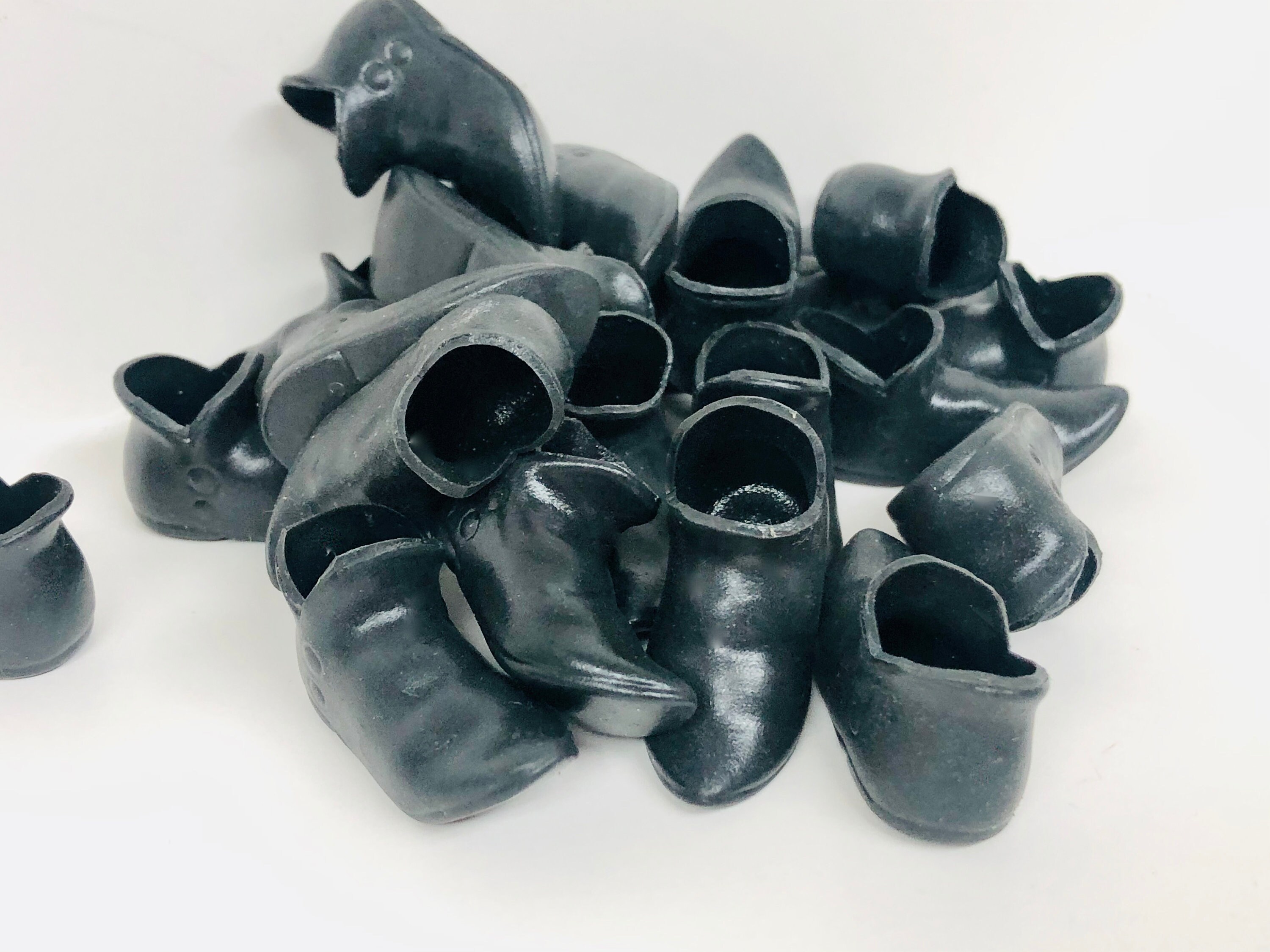 12 Pair Zims Miniature Black Plastic Elf Shoes Doll Etsy