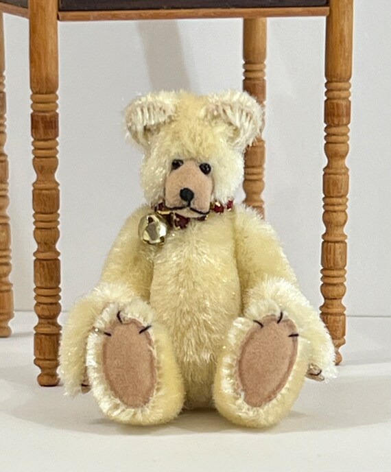 2.75” Handmade Artisan Miniature Jointed Polar Bear - Helen Morris