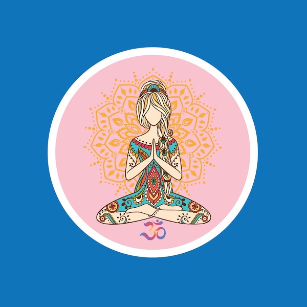 Yoga Namaste Sticker -Waterproof, weatherproof glossy sticker