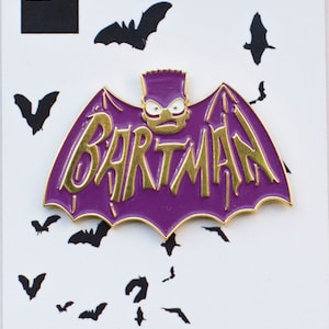 Bartman Lapel Pin.  Soft enamel Simpsons pin.
