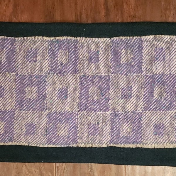 Primitive quilted wool Table Runner 28"l x 10"w