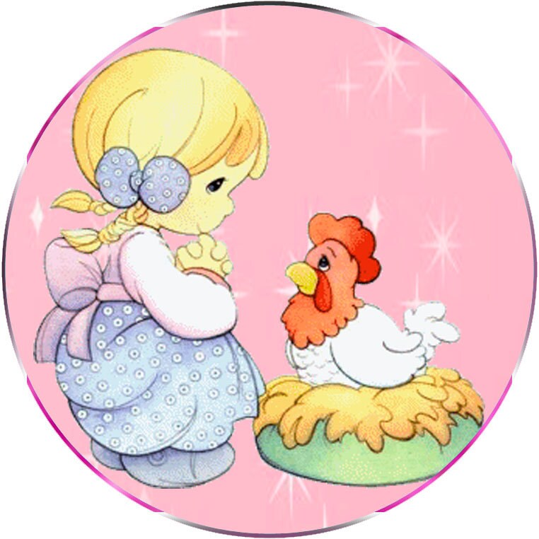 Precious Moments Digital Collage Sheet bottle caps 48 Circle | Etsy