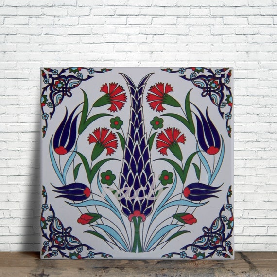 Art Nouveau Reproduction decorative Fireplace Coaster Ceramic tile 4.25 X 4.25 or 6 x 6 Inches #1017