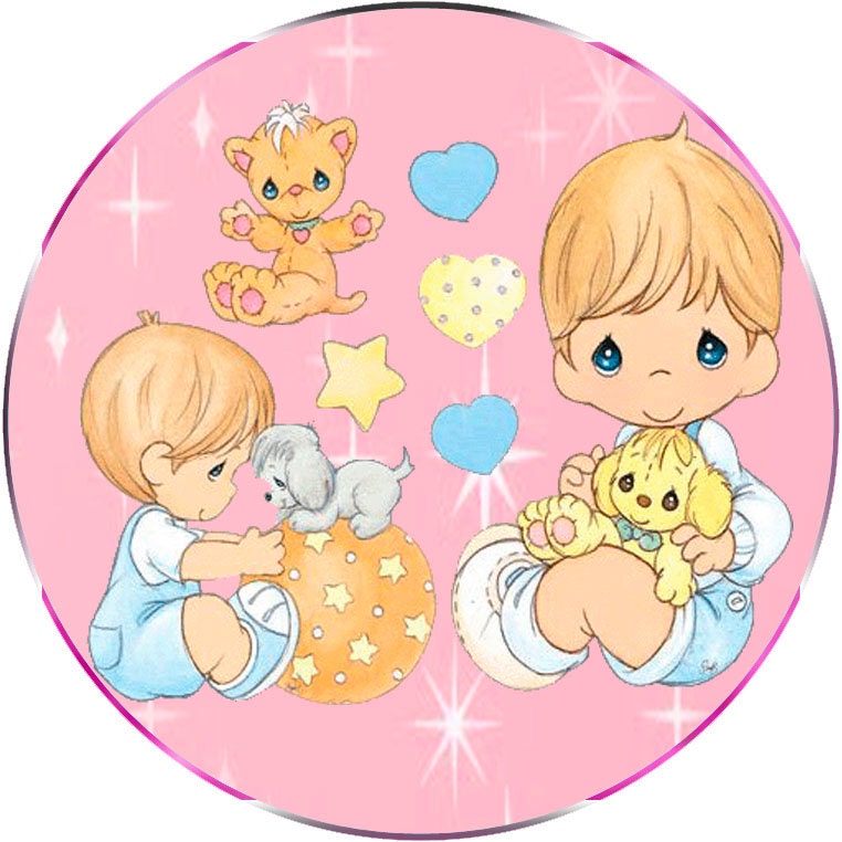 Precious Moments Digital Collage Sheet bottle caps 48 Circle | Etsy