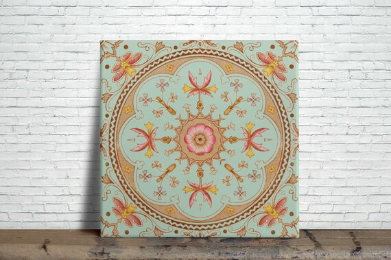Fireplace Set 10 Tile Ceramic Alphonse Mucha Art Nouveau Reproduction #2