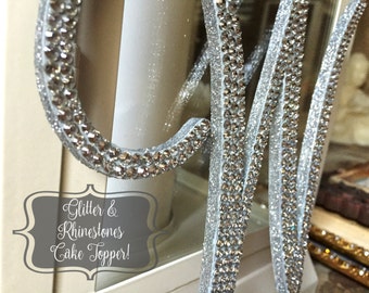 bling wedding cake topper