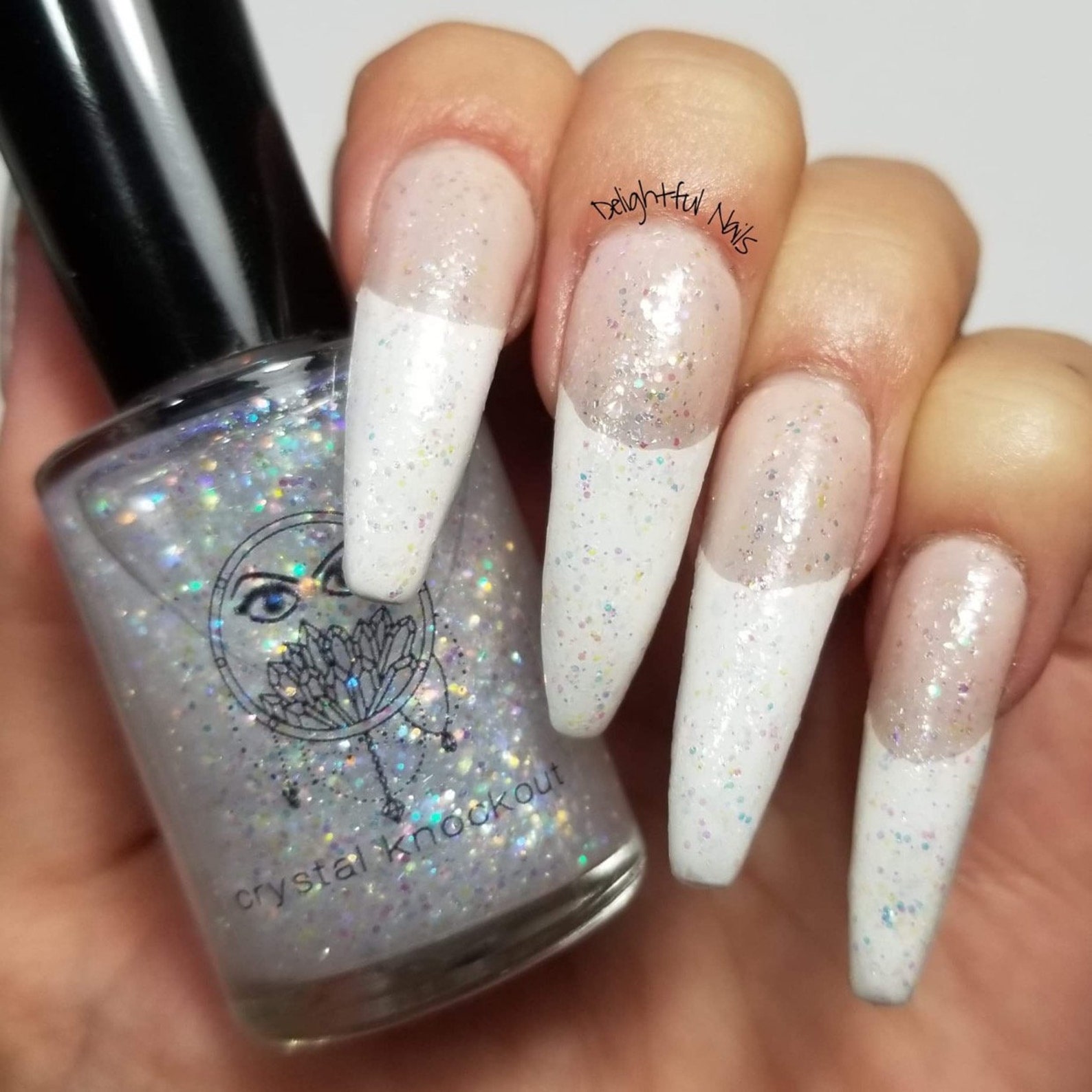 White Iridescent Glitter Nail Polish Glitter Topper Rainbow Etsy