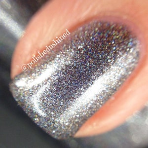 Silver Pewter Nail Polish, Holographic Polish, Silver Glitter, Crystal Knockout, Fantasy Nymphs, Gifts For Her (15mL Full Size)