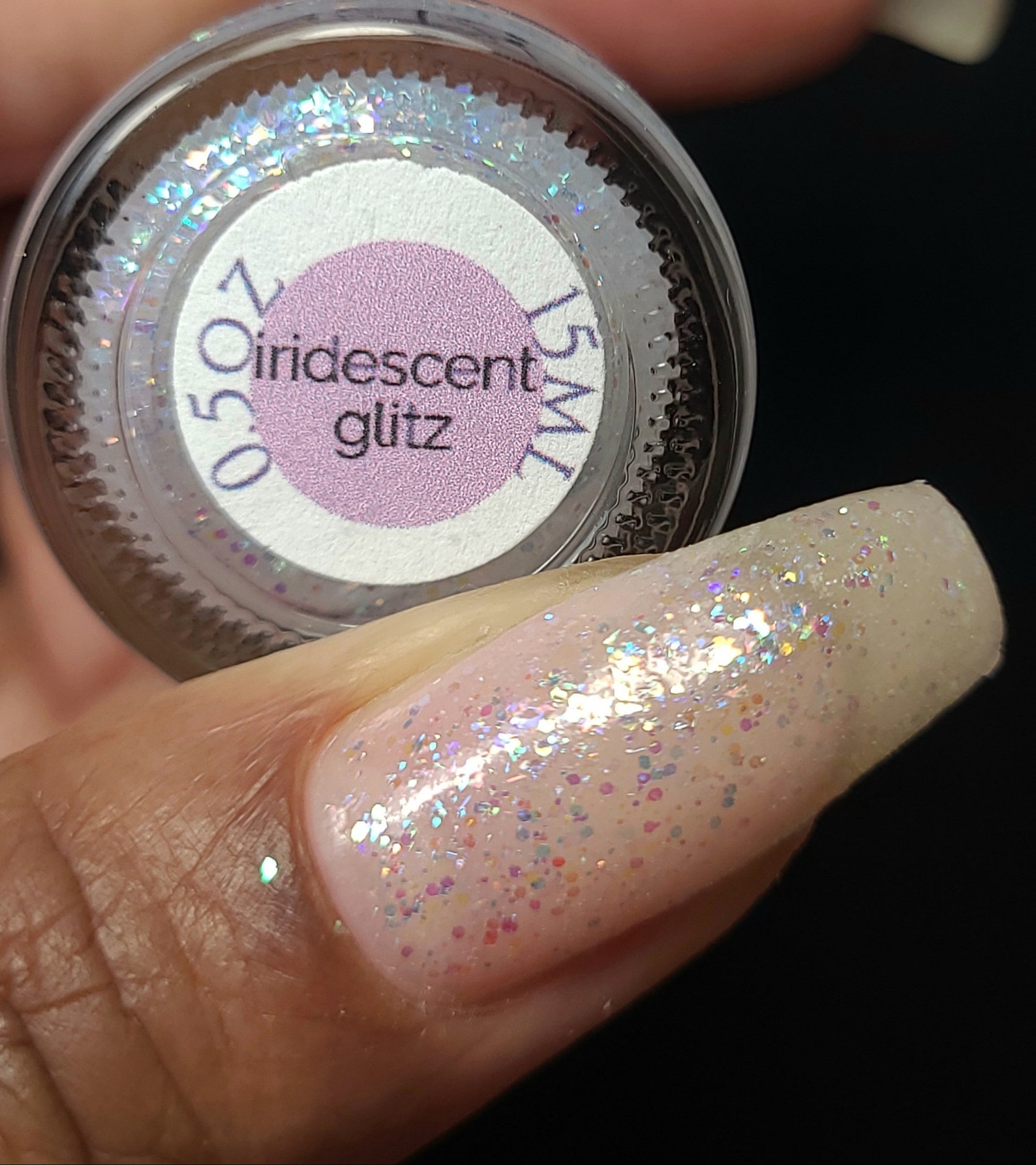 White Iridescent Glitter Nail Polish Glitter Topper Rainbow Etsy