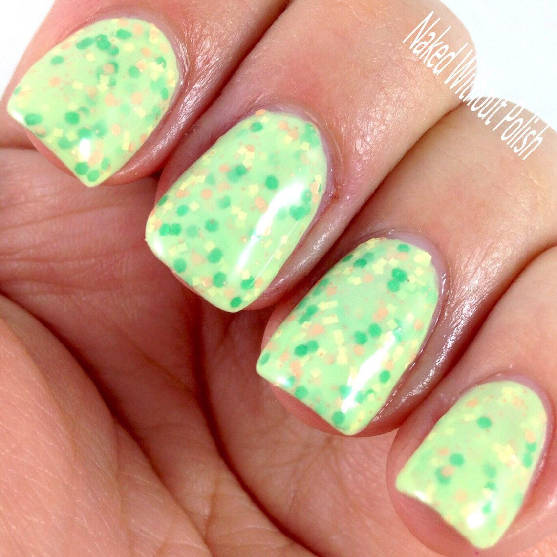 Green Nail Polish Light Green Pastel Glitter Crelly - Etsy