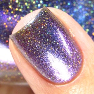 Purple Blue Nail Polish - Gold Holo Shimmer - Walk On the Stars from Crystal Knockout - Reduced Chemical Vegan Nail Polish (15mL Full Size)
