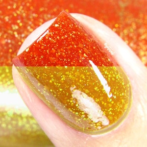 Orange to Yellow Color Changing Nail Polish - Thermal Shimmer Reduced Chemical Polish - Charity Hope from Crystal Knockout (15ml Full Size)