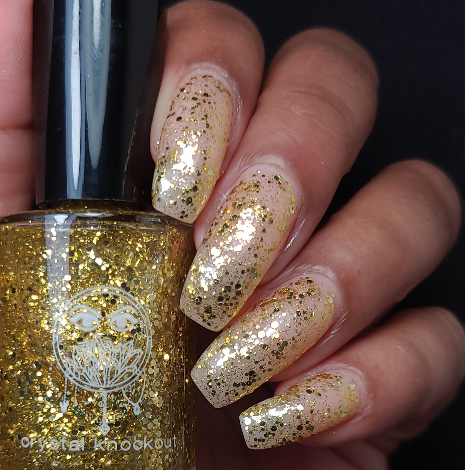 Metallic Gold Glitter Nail Polish Flakie Glitter Topper Top Etsy